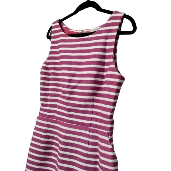 Halogen Pink White Striped Sleeveless Side Pockets Back Cutout  Dress Size 12 - Picture 6 of 12